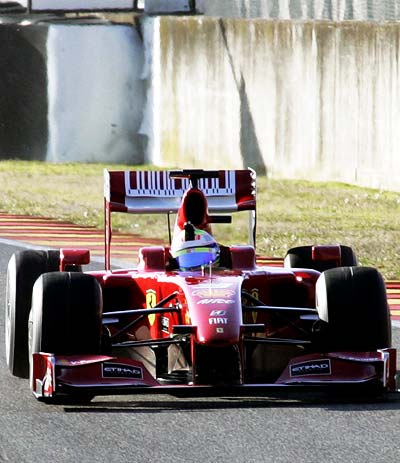 Felipe Massa tests the new Ferrari F60 car
