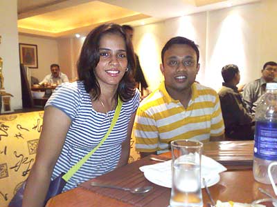 Saina Nehwal with Rediff reader Saurav
