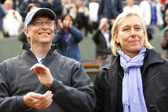 Microsoft founder Bill Gates and tennis legend Martina Navratilova