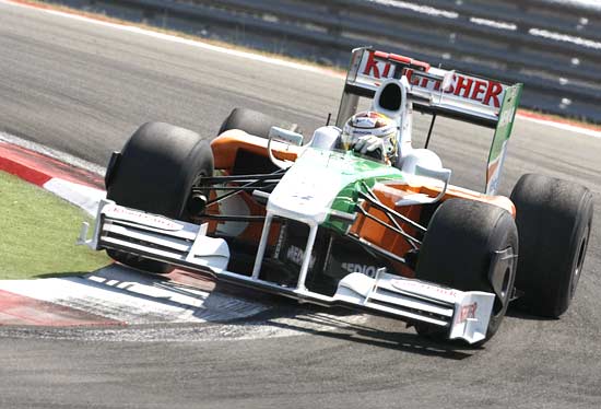 Force India driver Adrian Sutil of Germany in action