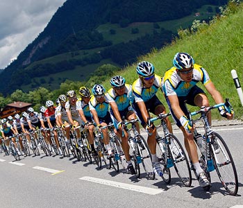 Cyclists in action during the Tour de France