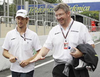 Jenson Button and Ross Brawn