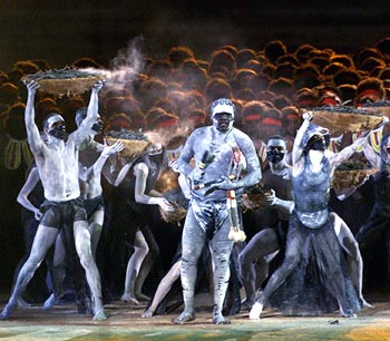 Australian aboriginals perform at the opening ceremony of the 2000 Sydney Olympics