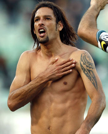 Juventus's Amauri celebrates at the end of their Italian Serie A match against Siena on Sunday