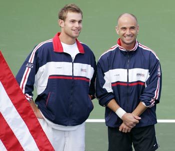 Andy Roddick and Andre Agassi