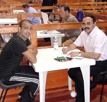 Akhil Kumar (left) with Col P K Muralidharan Raja, secretary general of the Indian Boxing Federation