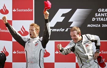 Jenson Button and Rubens Barichello