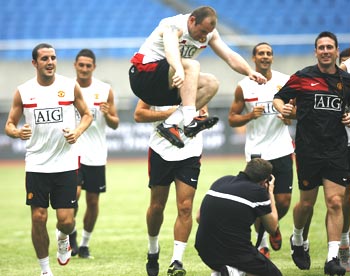 Manchester United practice session