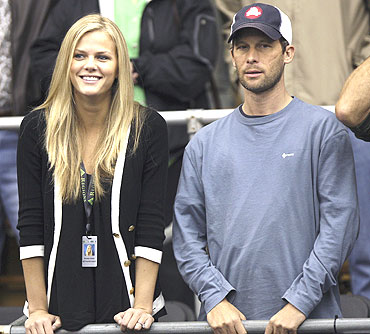 Andy Roddick's wife Brooklyn Decker and coach Larry Stefanki