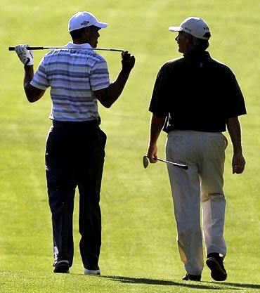 Tiger Woods with Fred Couples