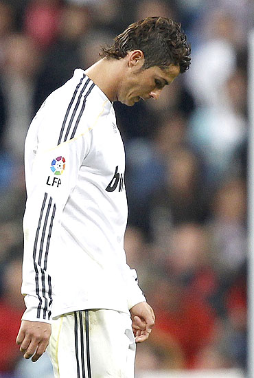 A dejected Cristiano Ronaldo