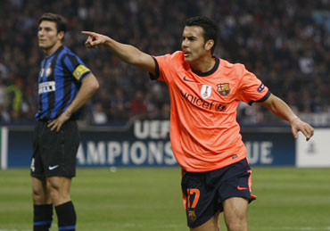 Barcelona's Pedro Rodriguez scored the opening goal of the match