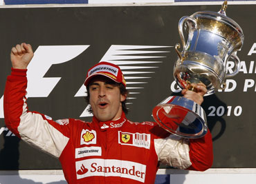 Fernando Alonso after winning Bahrain GP