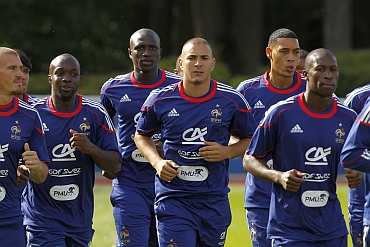 French national players during a warm up session