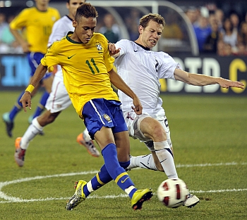 Brazil's Neymar (left)