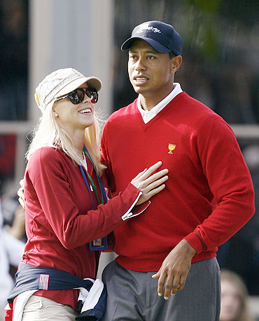 Tiger Woods and Elin Nordegren in happier times