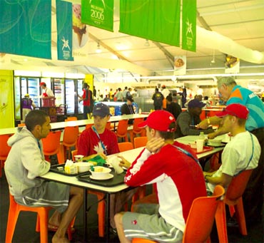 A view of the dining area at the Melbourne CWG. Delhi has set a higher benchmark for itself