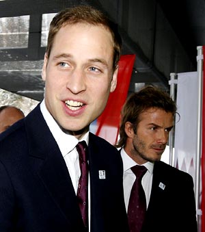 Prince William (left) with David Beckham
