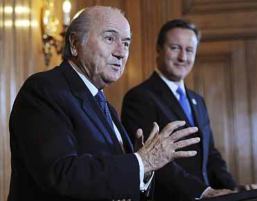 Sepp Blatter and David Cameron