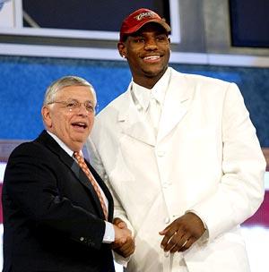 NBA Commissioner David Stern (left) with LeBron James