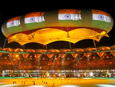 The opening ceremony of the 2010 Commonwealth Games