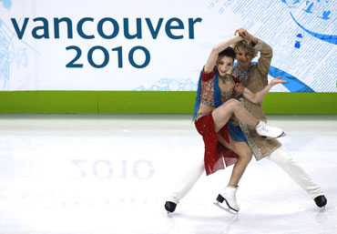 Davis and White of the US perform during the ice dance original dance figure skating competition