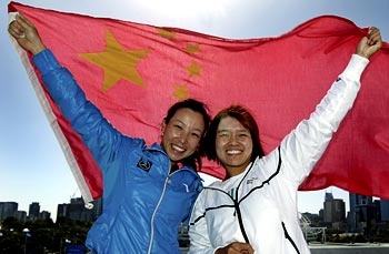 Zheng Jie (left) and Li Na