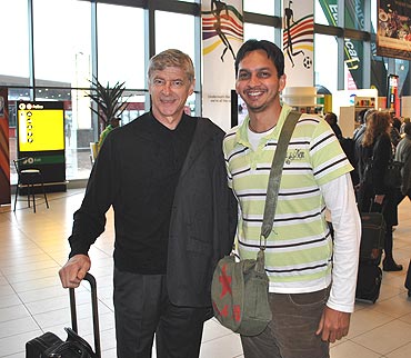 My friend Vishal with the Arsenal coach