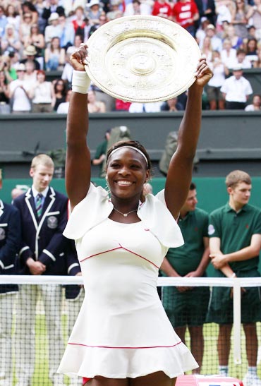 Serena Williams after winning the Wimbledon
