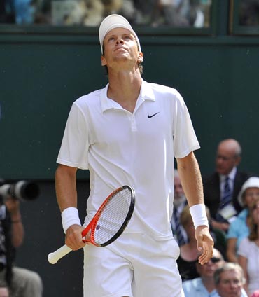 A disappointed Tomas Berdych