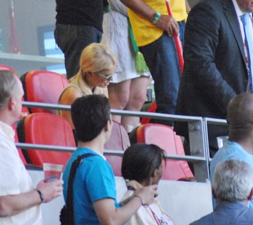 Paris Hilton too was glued to the match