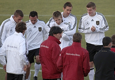 Germany team during a practice session with Joachaim Loew