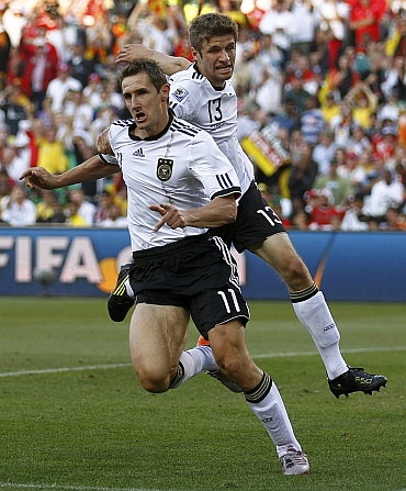Miroslav Klose and Tomas Mueller