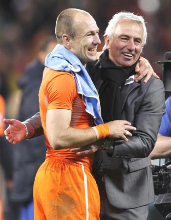 Arjen Robben with Bert Van Marwijk