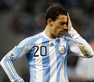 Argentina's Maxi Rodriguez after the loss against Germany