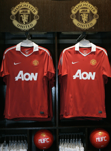 Manchester United's new jerseys are on display