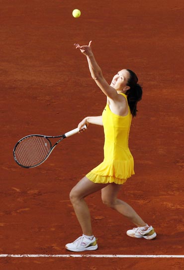 Jelena Jankovic serves during her match