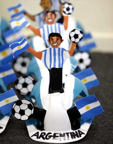 The Argentina fan helmets