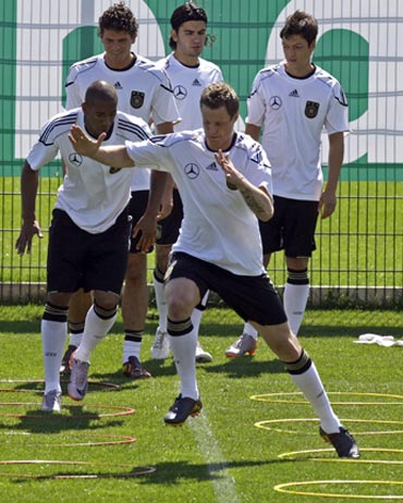 German national team during a warm-up session