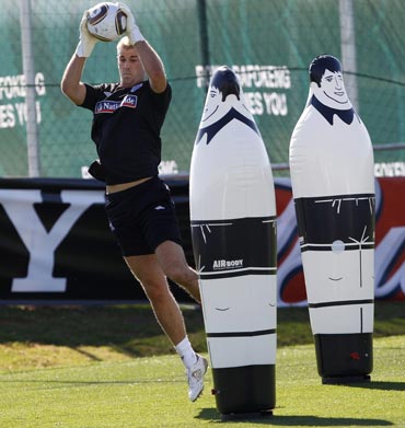 England goalkeeper Joe Hart during a training session