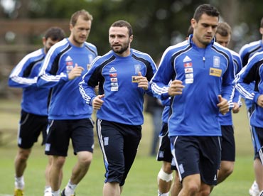 Greece team during a training session in Durban