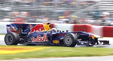 Red Bull's Mark Webber in action during the Canadian Grand Prix