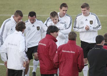 Germany team during a warm-up session