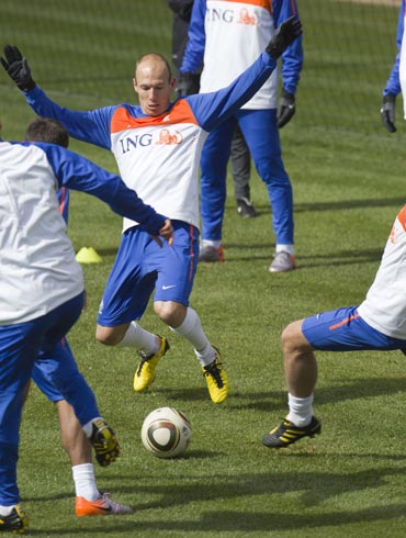 Arjen Robben during a training session
