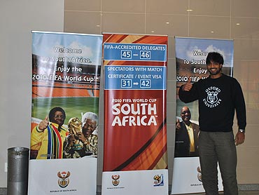 Siddhanta Pinto at Johannesburg airport