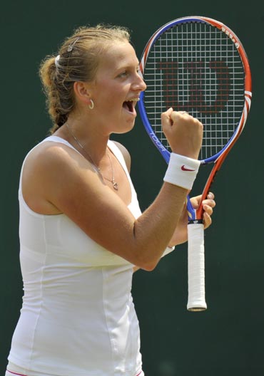 Petra Kvitova celebrates after winning