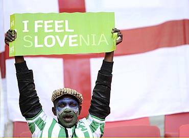 A banner in support of Slovenia