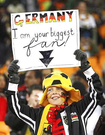 A German fan shows his support