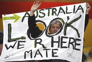 An Australian supporter shows his loyalty