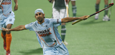 Prabjot Singh celebrates after scoring